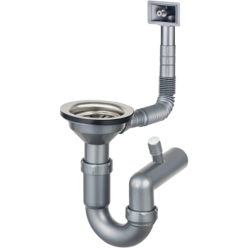 Syfon do zlewozmywaka stalowego 1-komorowego - odpływ 3.5"